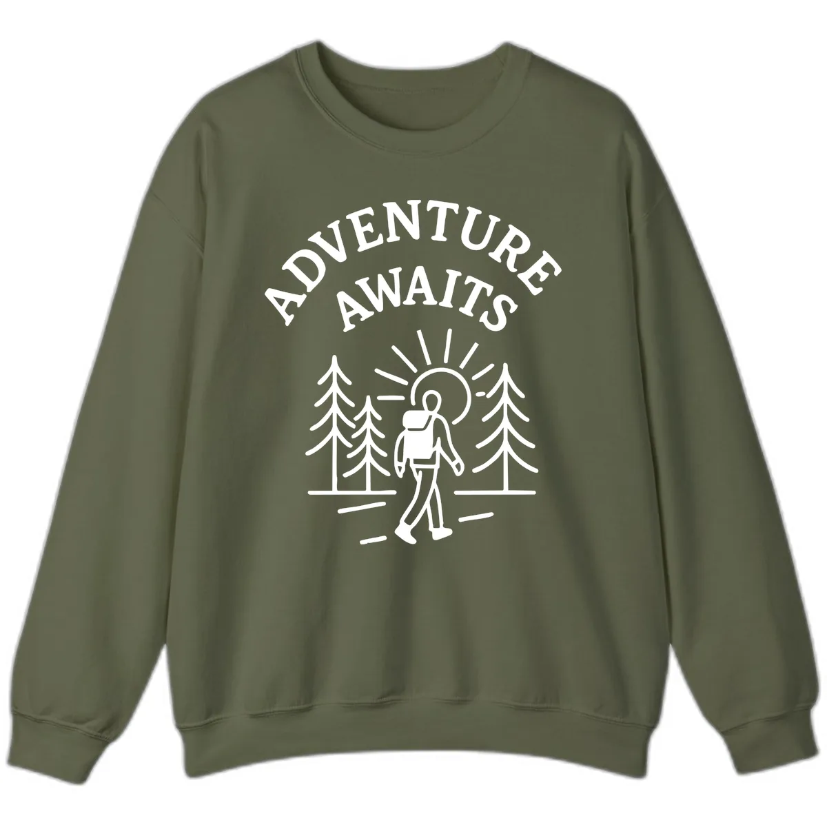 Adventure Awaits Sweatshirt in Military Green