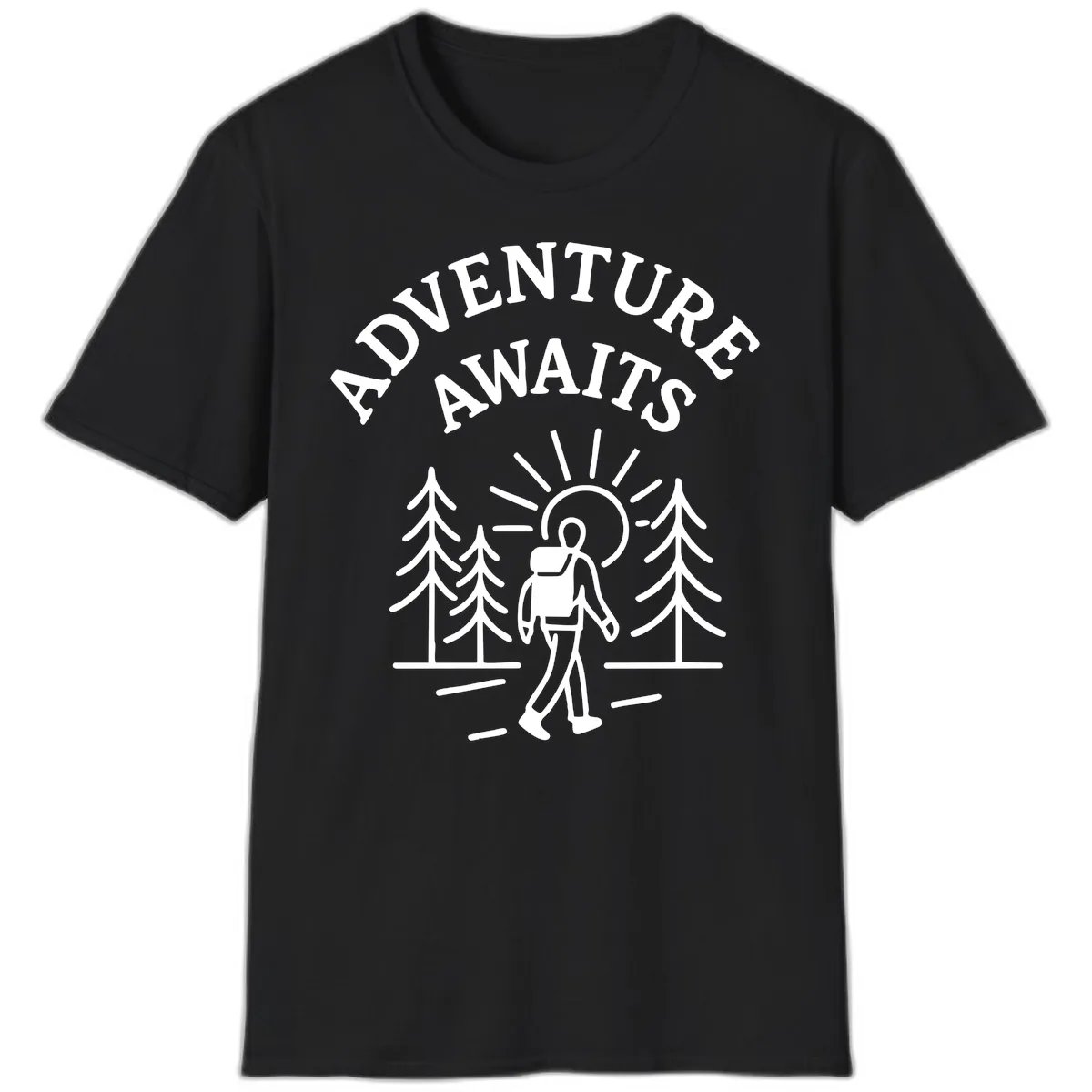 Adventure Awaits T-Shirt in Black