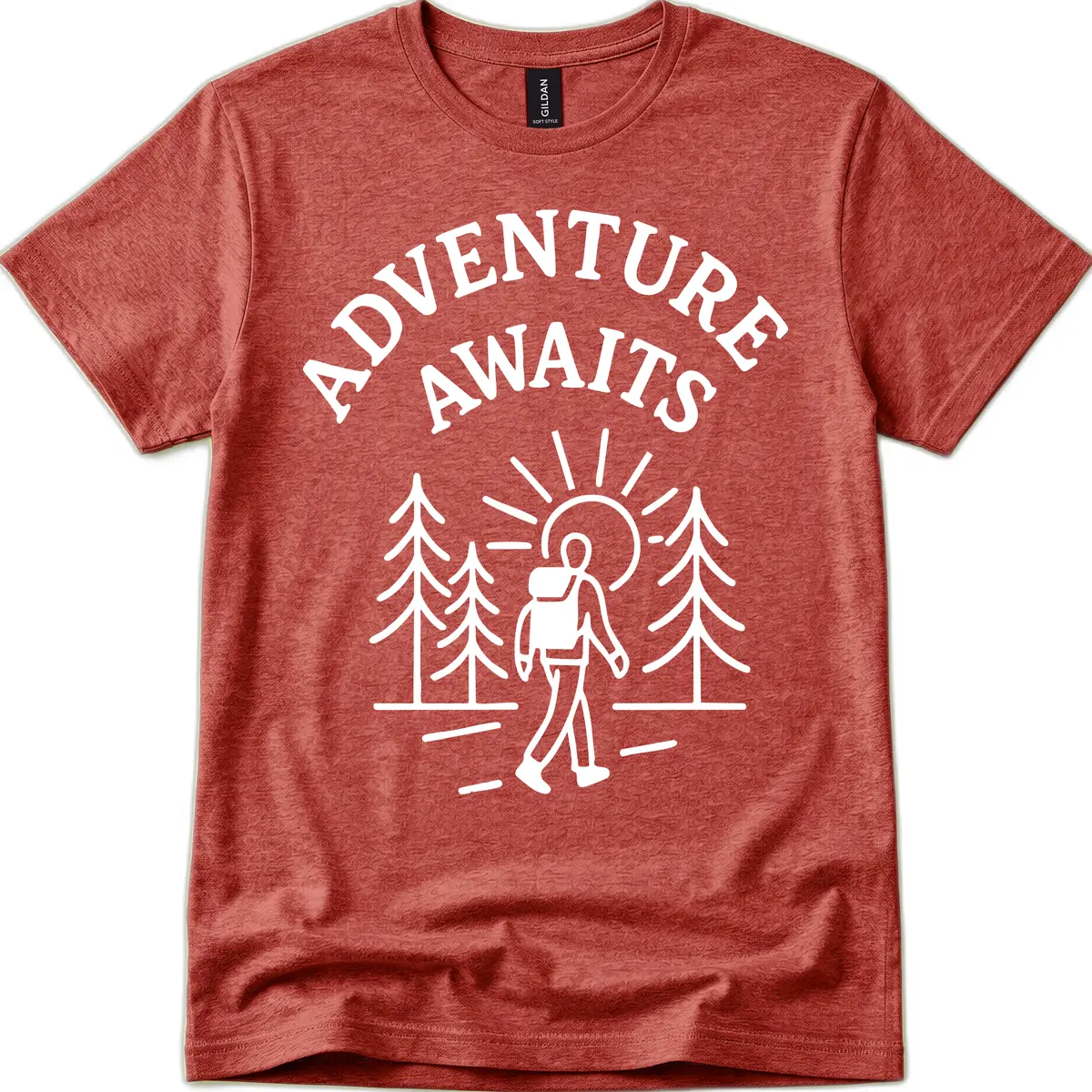 Adventure Awaits T-Shirt in Heather Cardinal