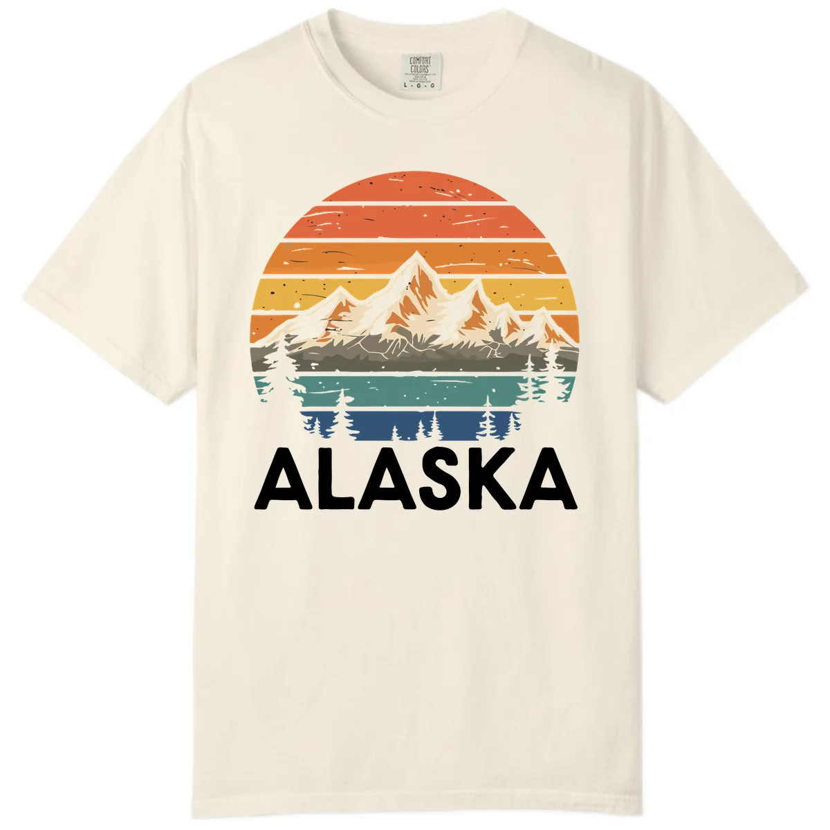 Alaska Mountain Sunset Layers Comfort Color in Ivory