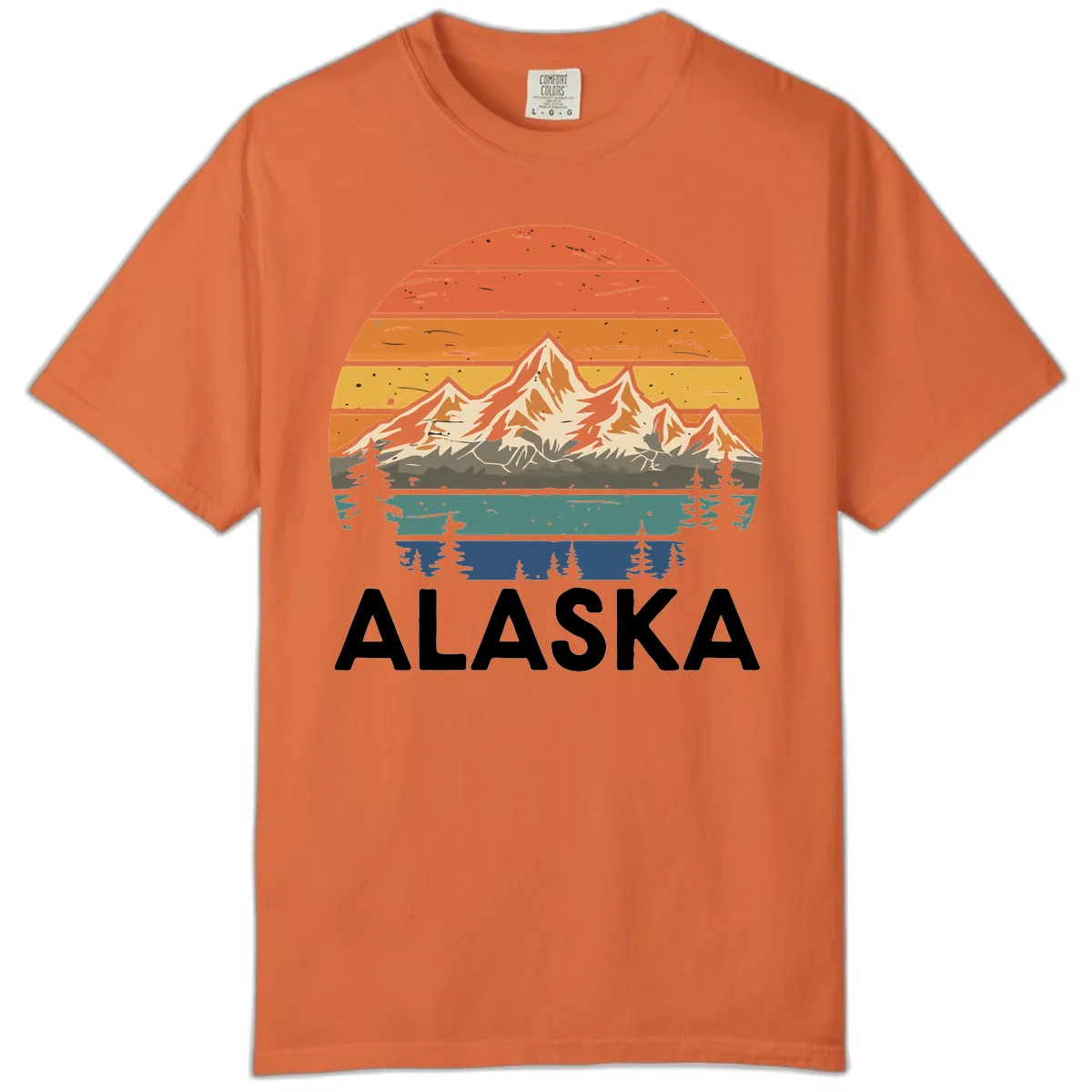 Alaska Mountain Sunset Layers Comfort Color in Burnt Orange