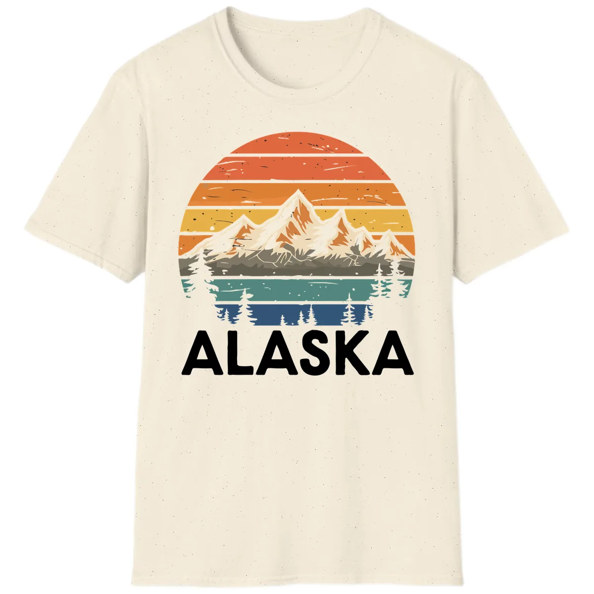 Alaska Mountain Sunset Layers T-Shirt in Natural