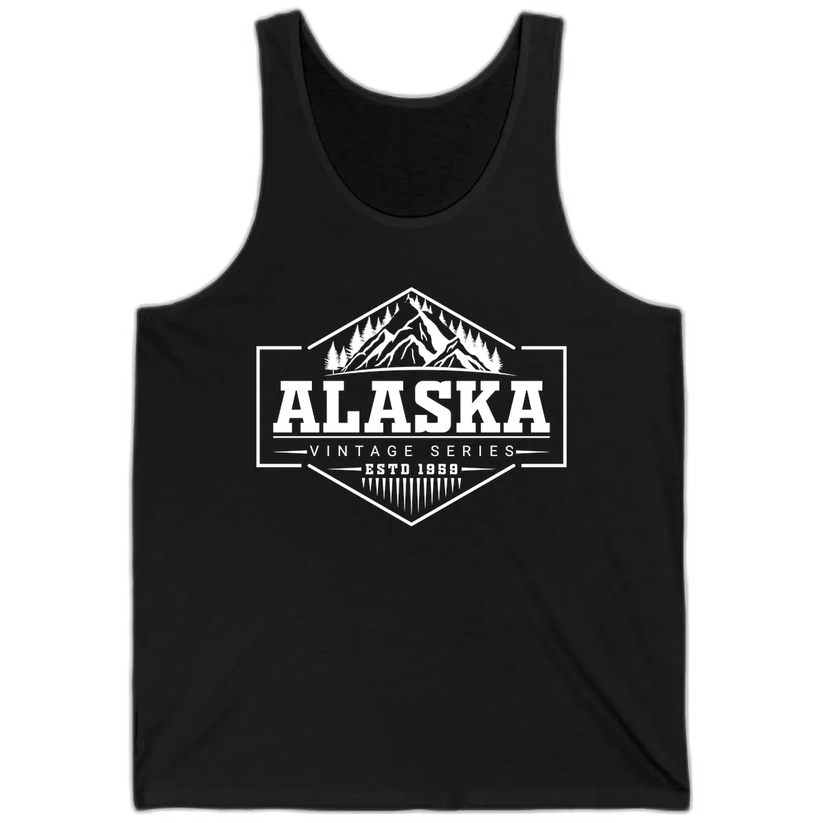 Alaska Vintage Series Mountain Badge Tank in Black