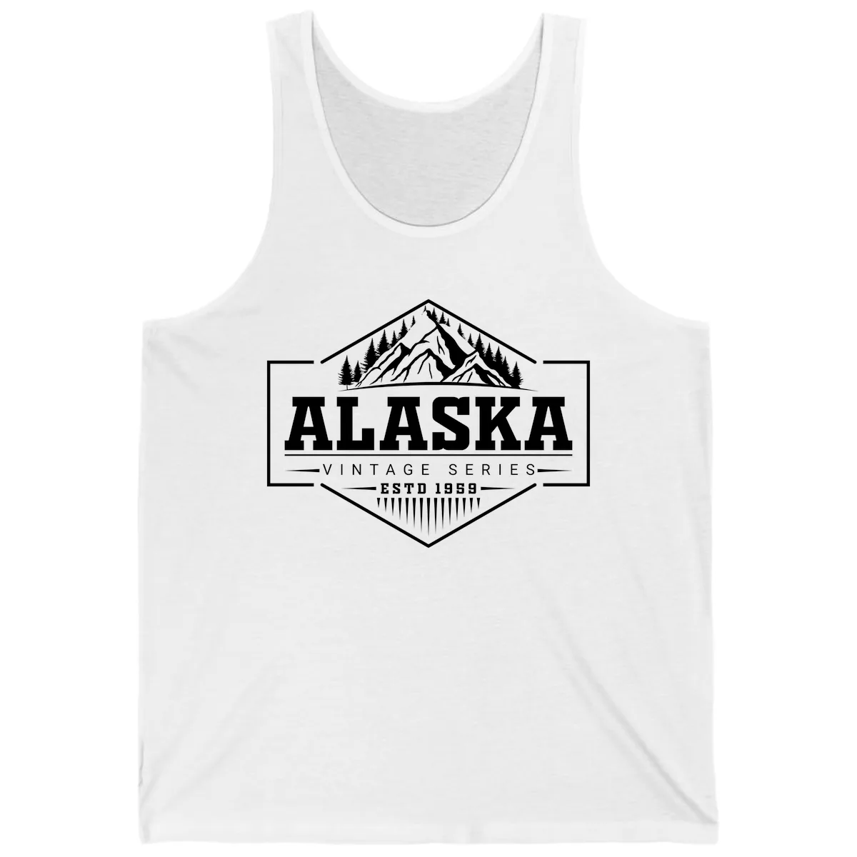 Alaska Vintage Series Mountain Badge Tank in White