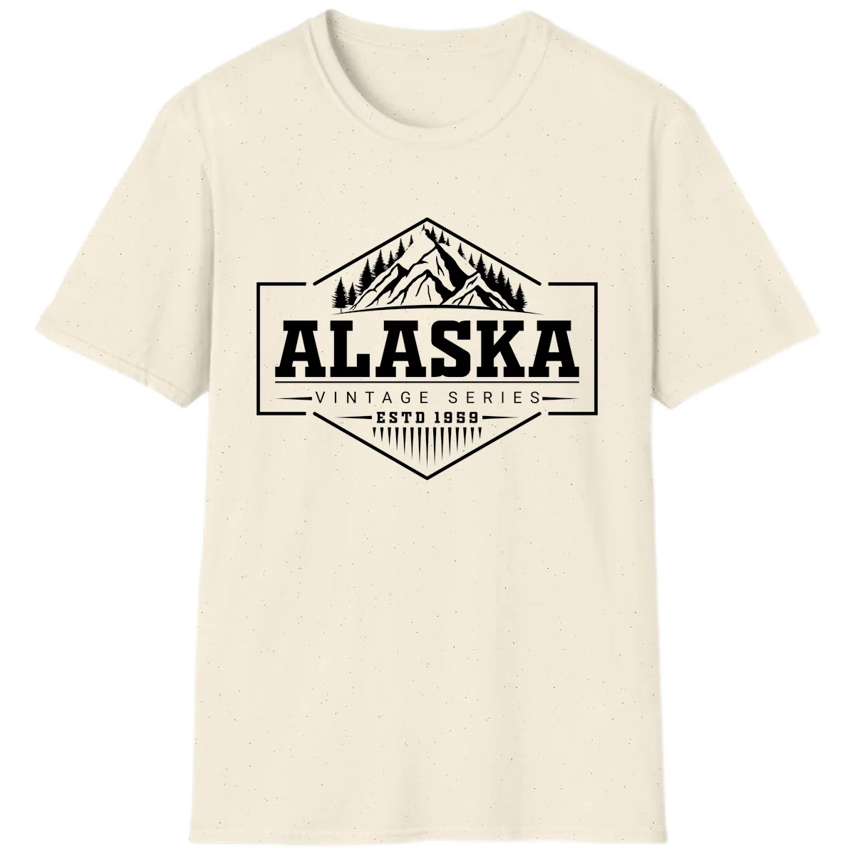Alaska Vintage Series Mountain Badge T-Shirt in Natural