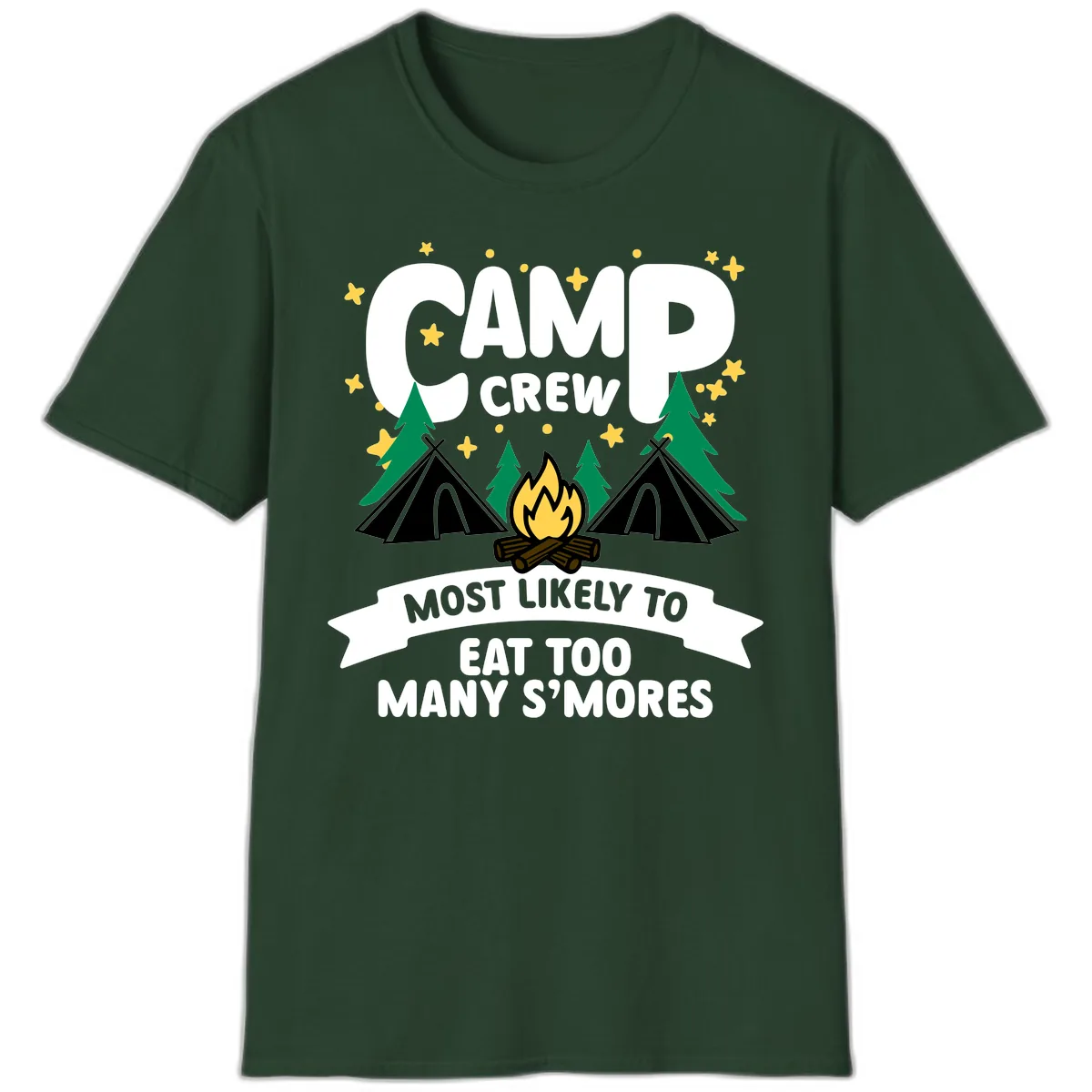 Camp Crew S'mores Most Likely T-Shirt in Forest Green
