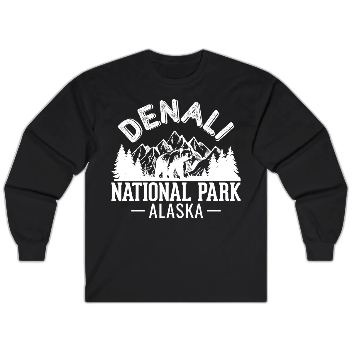 Denali National Park Alaska Long Sleeve in Black