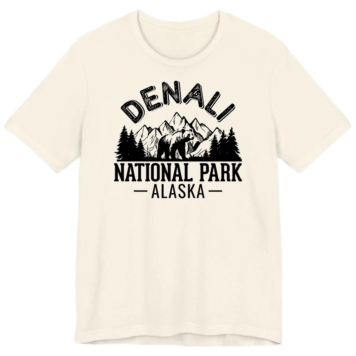 Denali National Park Alaska Premium T-Shirt in Natural