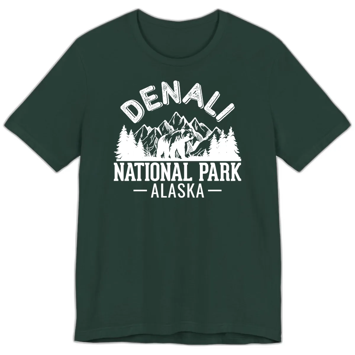 Denali National Park Alaska Premium T-Shirt in Forest