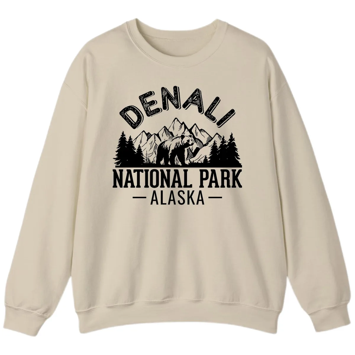 Denali National Park Alaska Sweatshirt in Sand