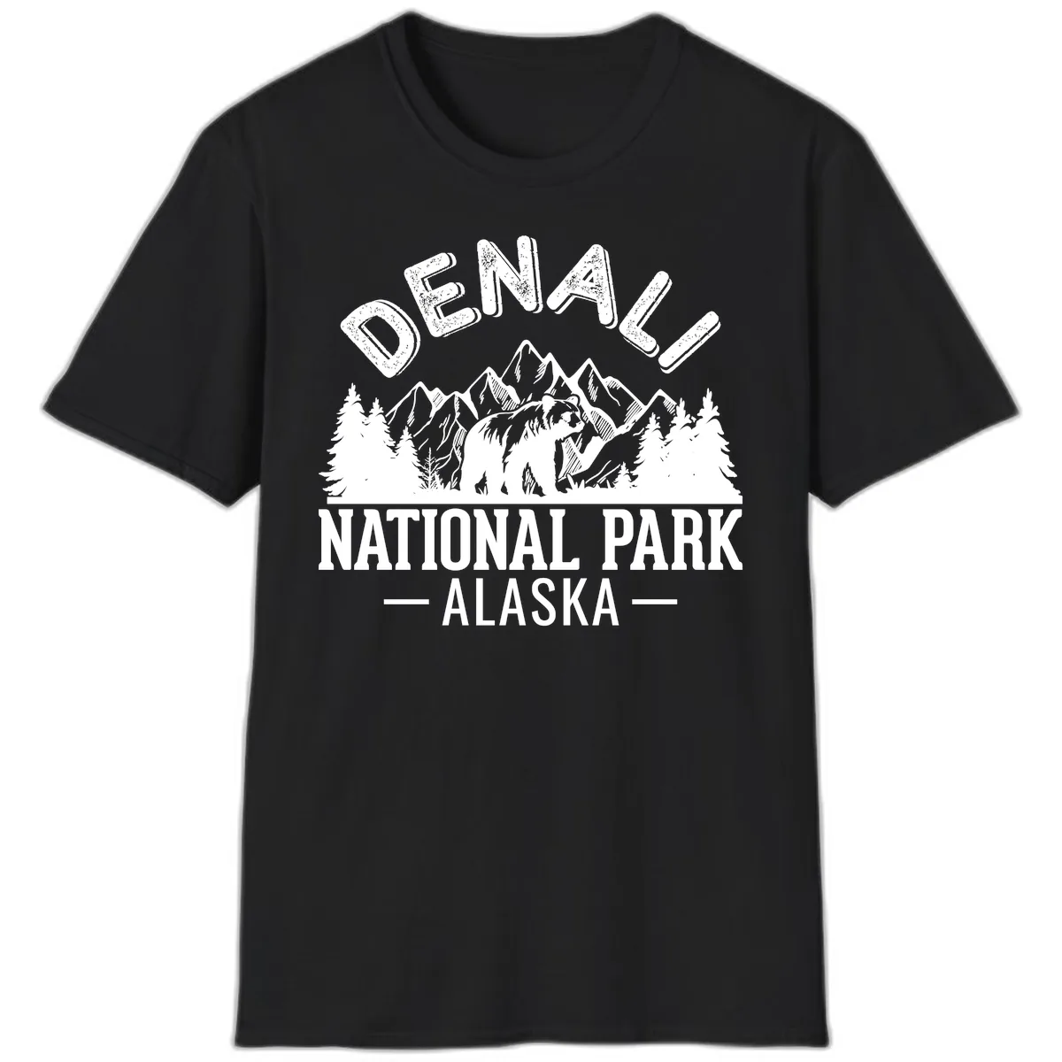 Denali National Park Alaska T-Shirt in Black