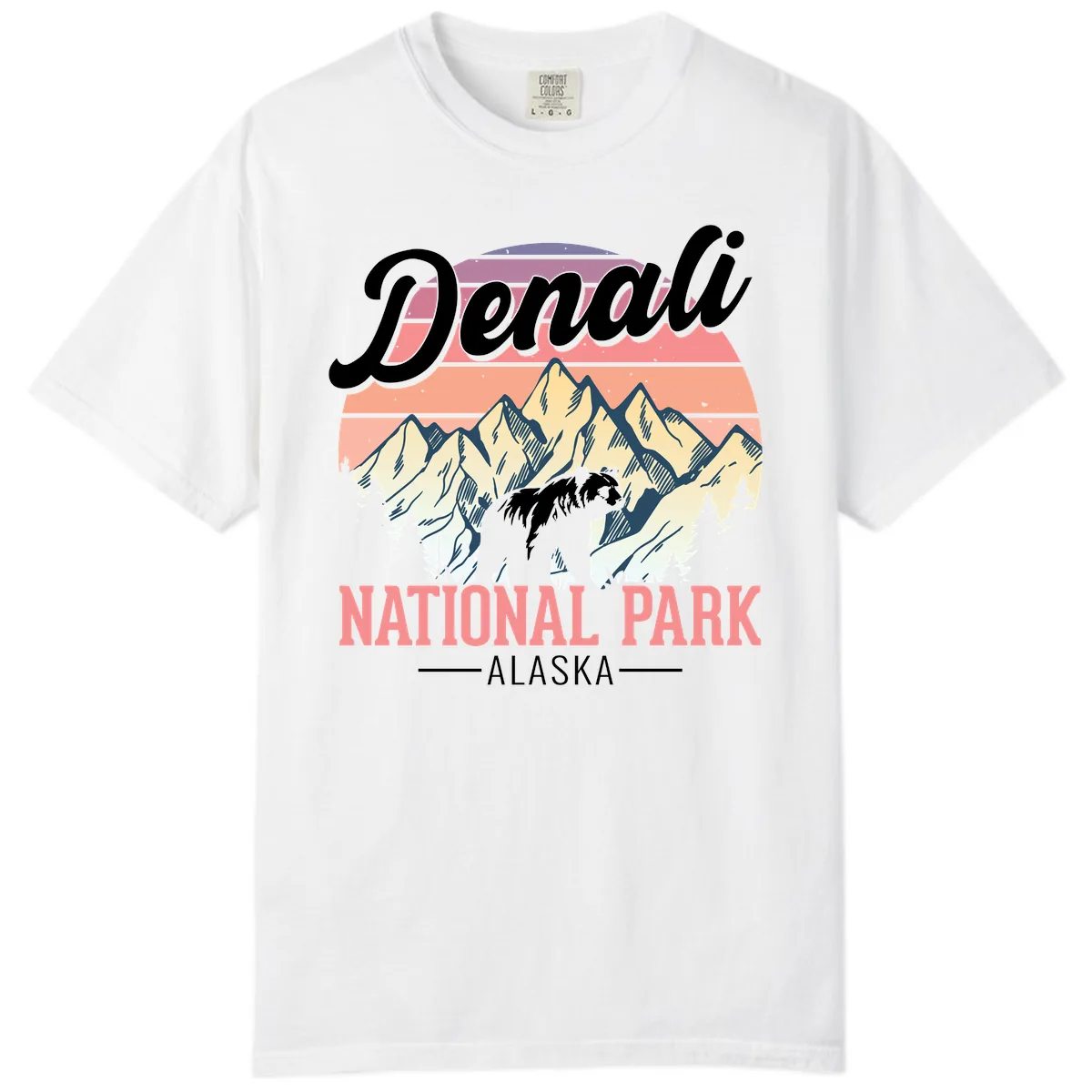 Denali National Park Alaska Bear Comfort Color in White