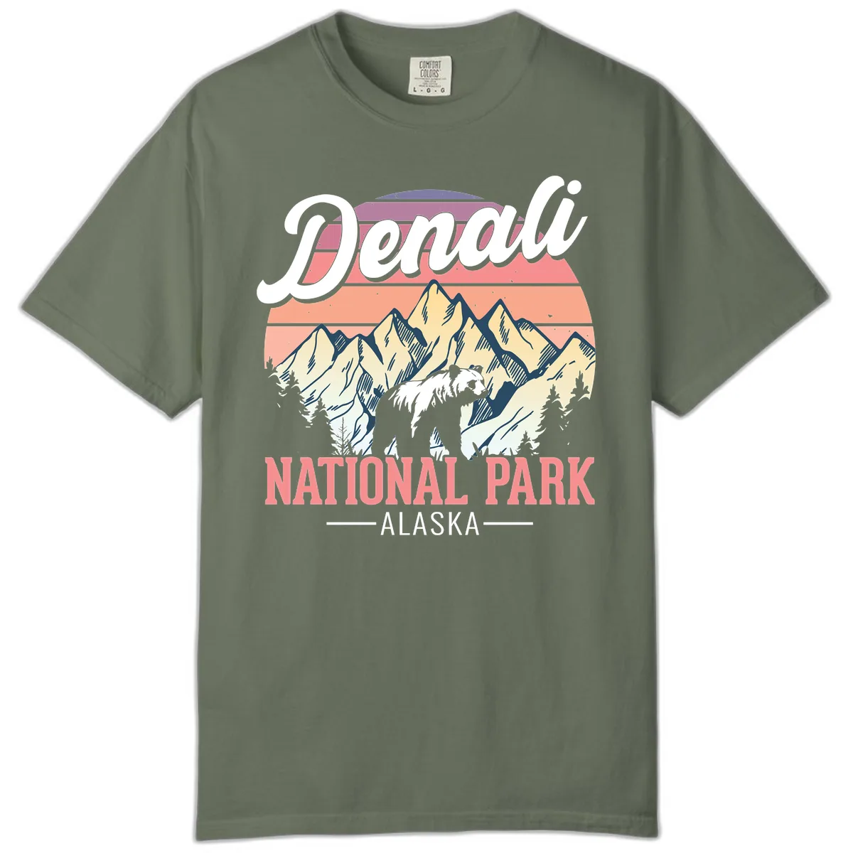 Denali National Park Alaska Bear Comfort Color in Moss