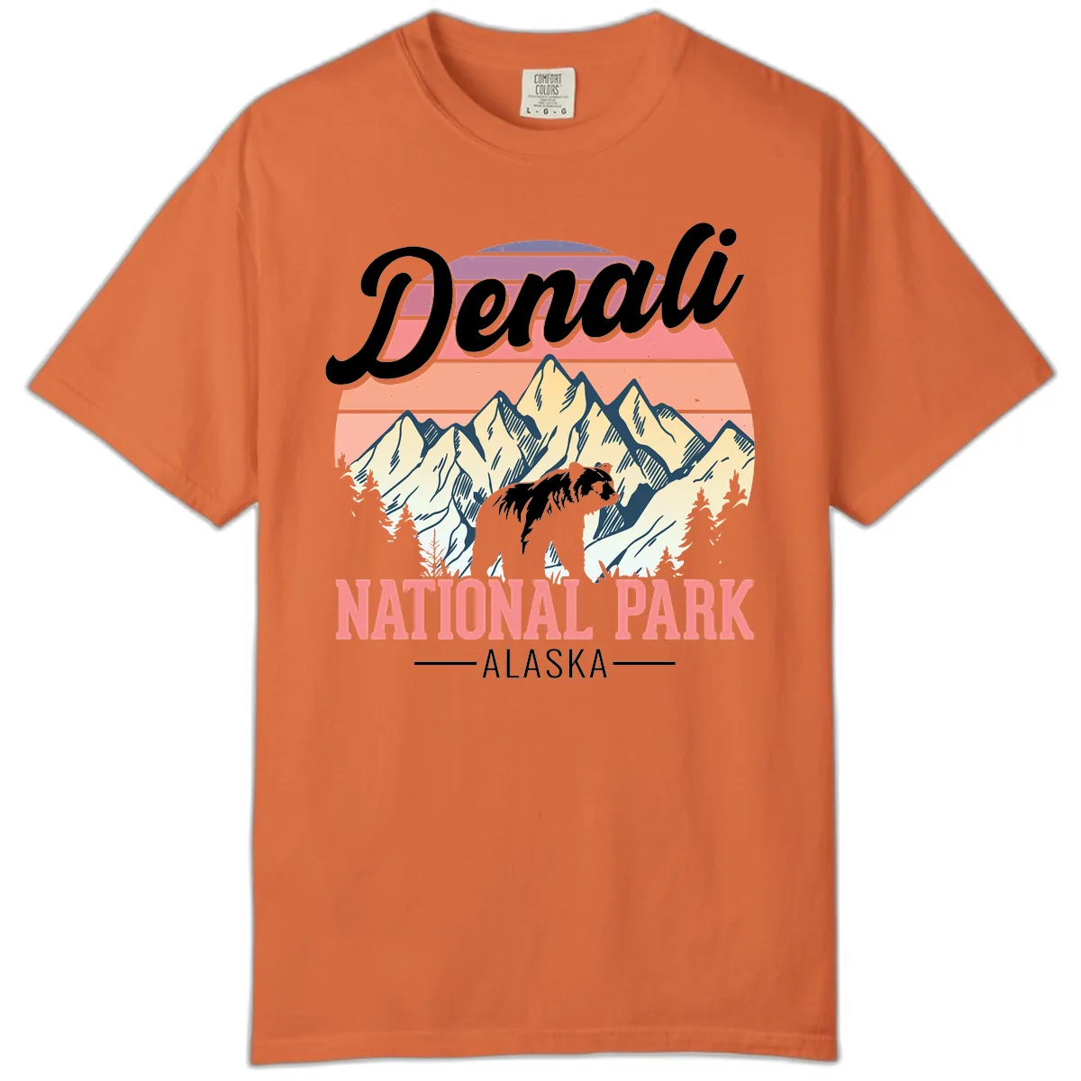 Denali National Park Alaska Bear Comfort Color in Burnt Orange