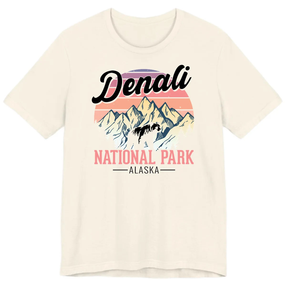 Denali National Park Alaska Bear Premium T-Shirt in Natural