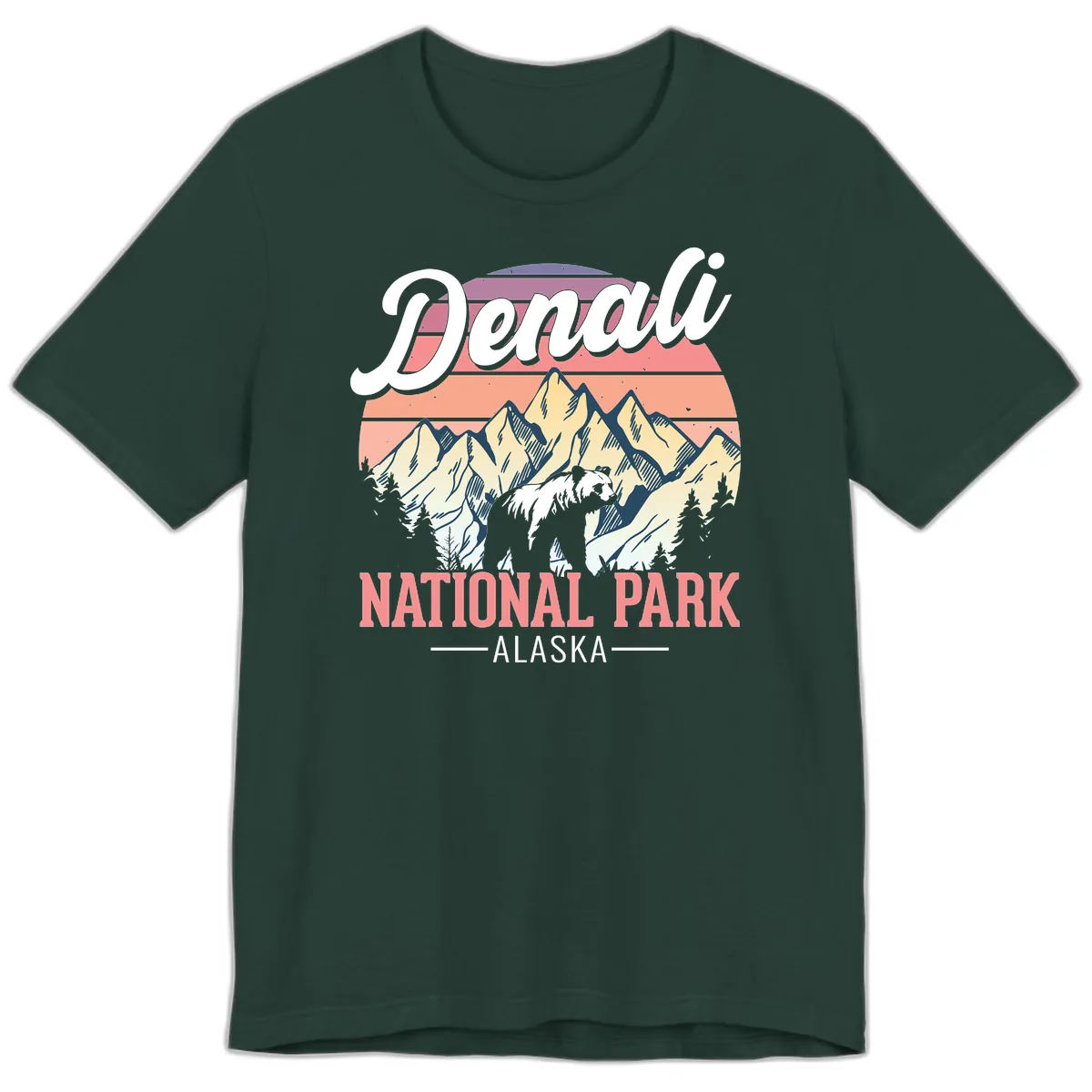 Denali National Park Alaska Bear Premium T-Shirt in Forest