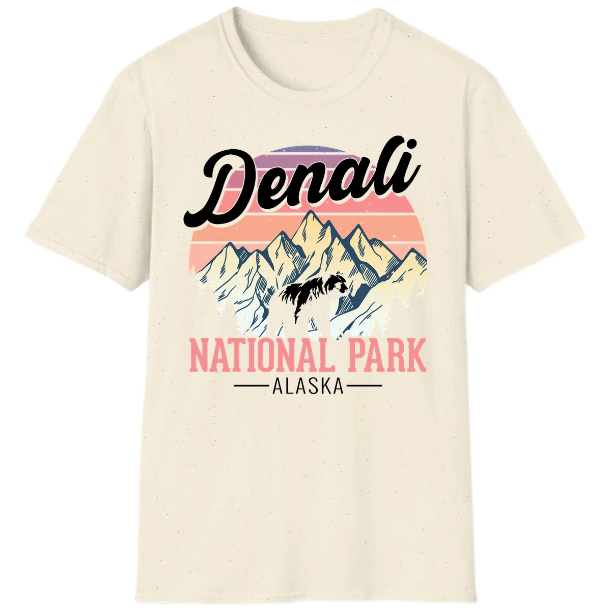 Denali National Park Alaska Bear T-Shirt in Natural
