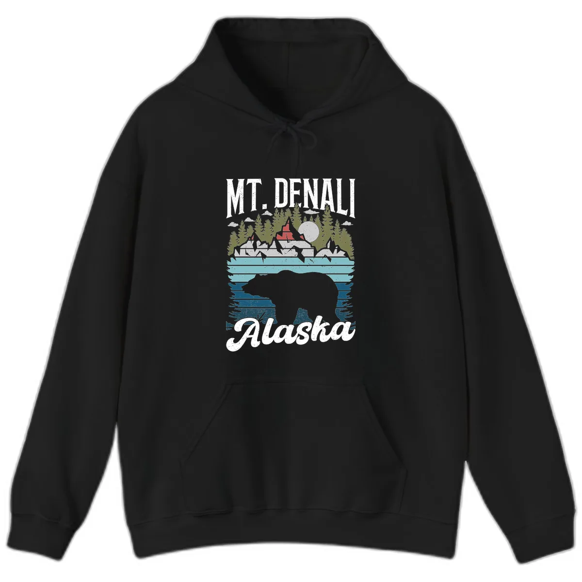 Mt. Denali Alaskan Wilderness Hoodie in Black