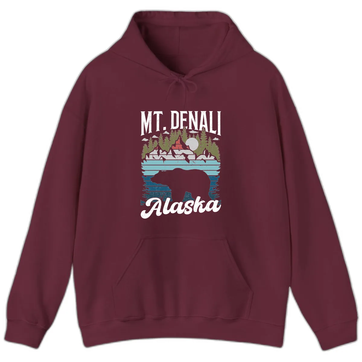 Mt. Denali Alaskan Wilderness Hoodie in Maroon