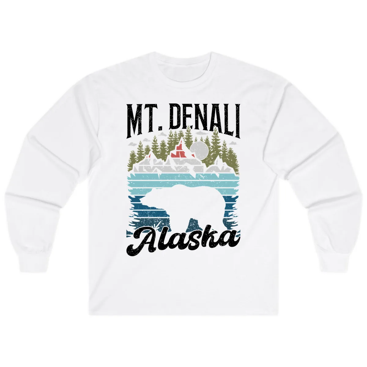 Mt. Denali Alaskan Wilderness Long Sleeve in White