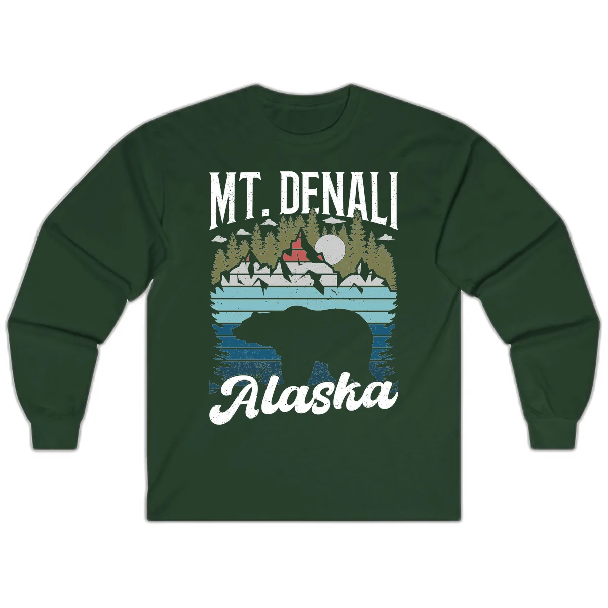 Mt. Denali Alaskan Wilderness Long Sleeve in Forest Green