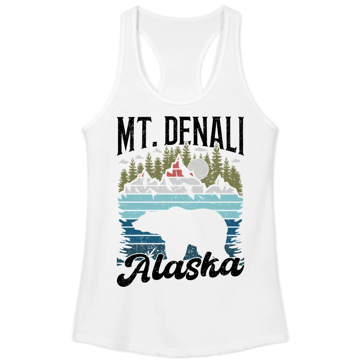 Mt. Denali Alaskan Wilderness Ladies Tank in White