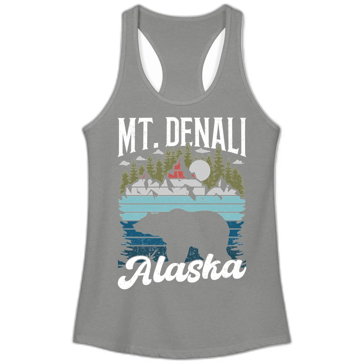 Mt. Denali Alaskan Wilderness Ladies Tank in Heather Grey