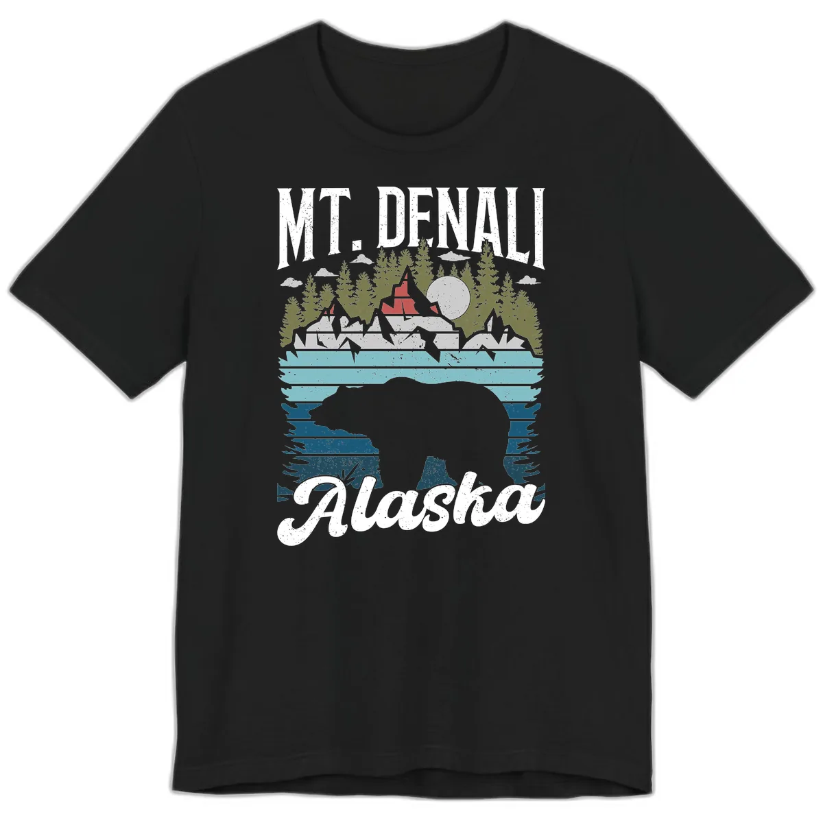 Mt. Denali Alaskan Wilderness Premium T-Shirt in Black