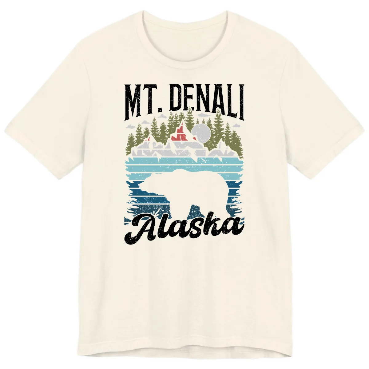 Mt. Denali Alaskan Wilderness Premium T-Shirt in Natural