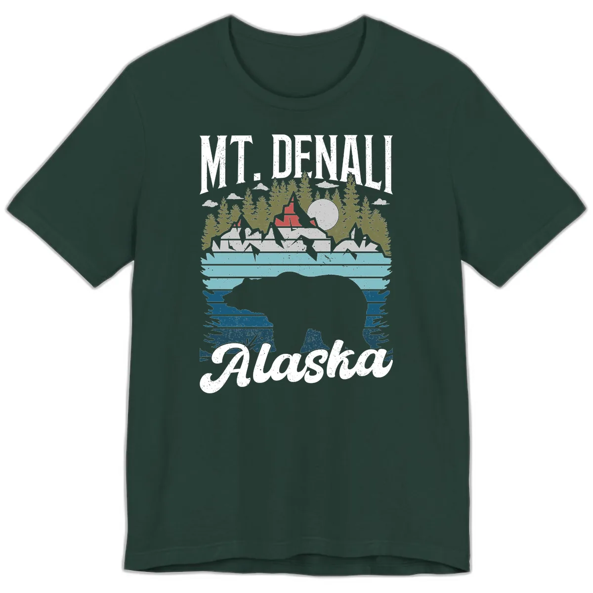 Mt. Denali Alaskan Wilderness Premium T-Shirt in Forest