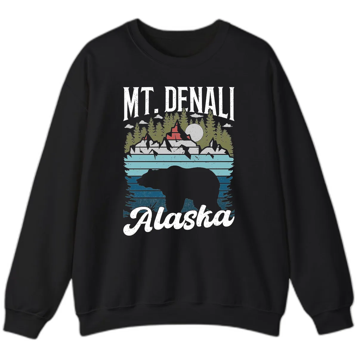 Mt. Denali Alaskan Wilderness Sweatshirt in Black