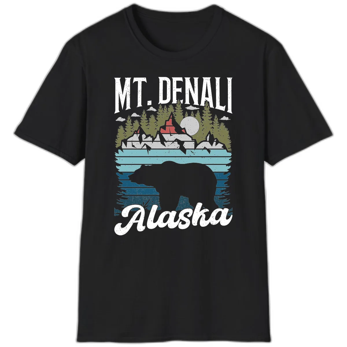 Mt. Denali Alaskan Wilderness T-Shirt in Black