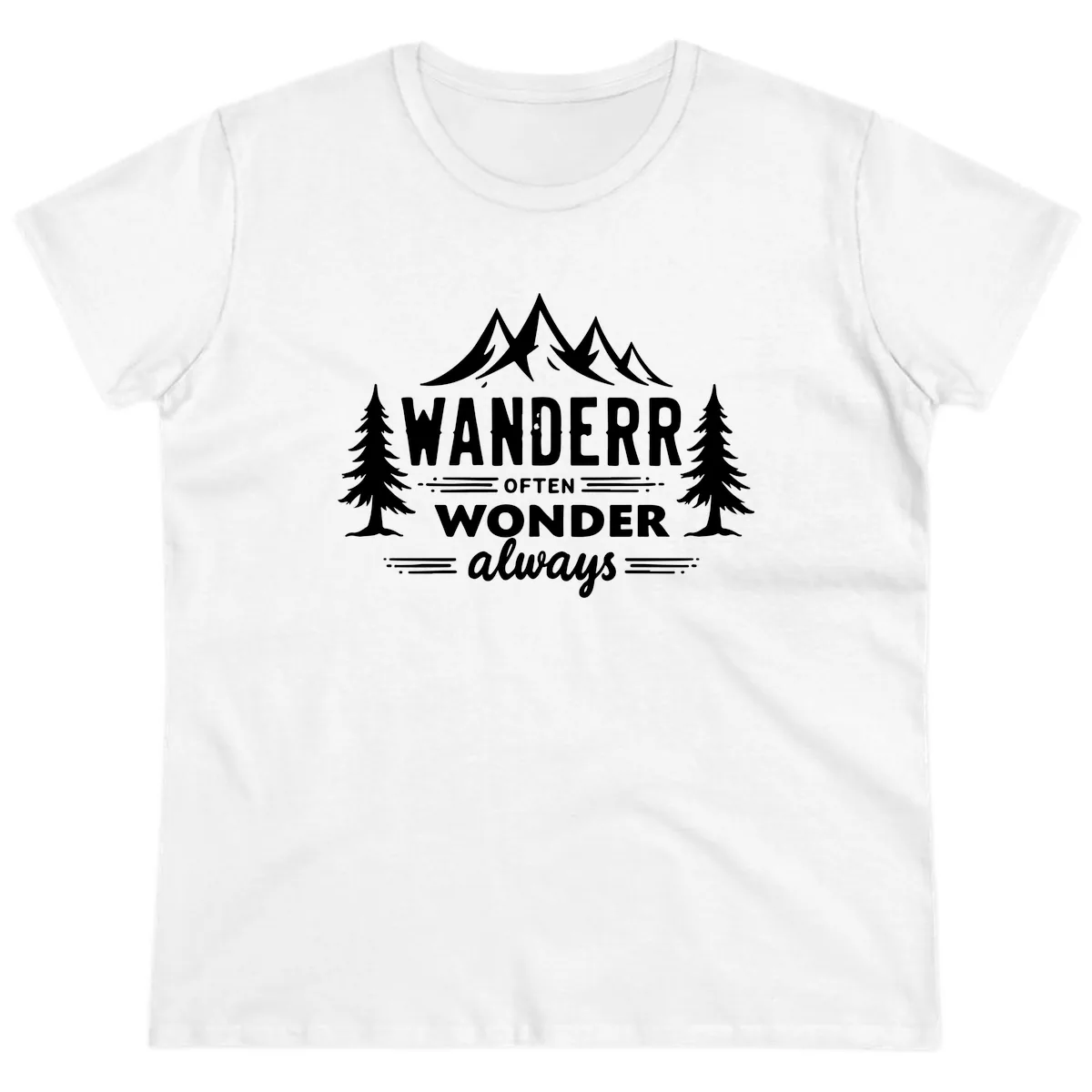 Wander Often Wonder Always Ladies Tee in White