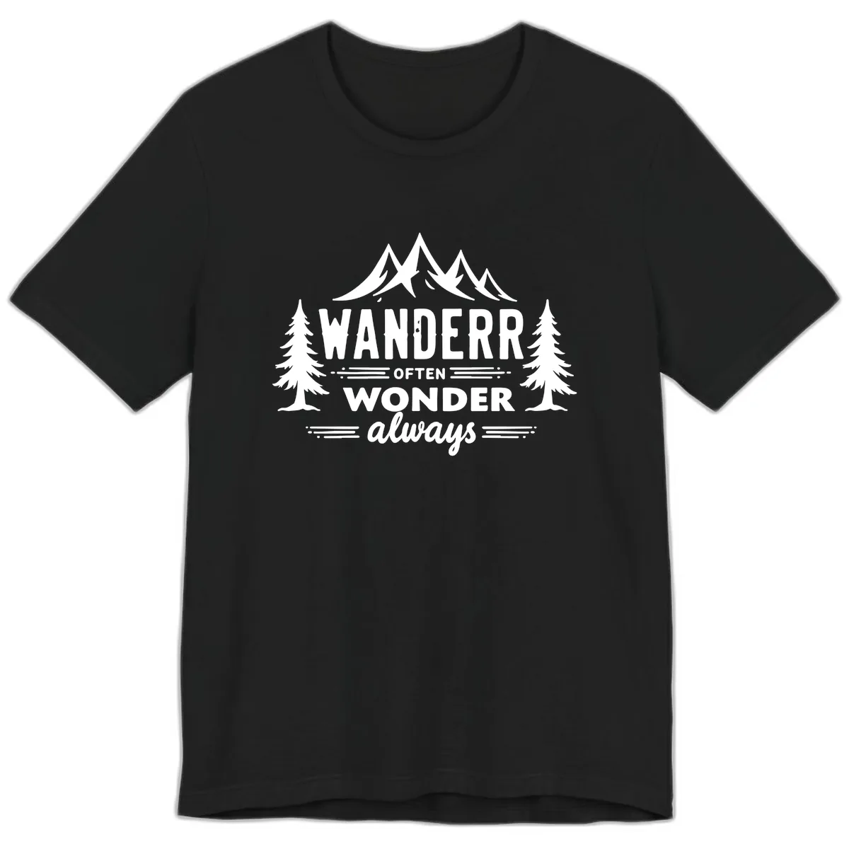 Wander Often Wonder Always Premium T-Shirt in Black