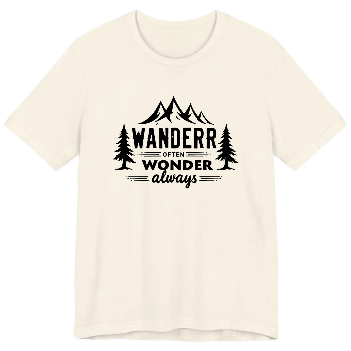 Wander Often Wonder Always Premium T-Shirt in Natural
