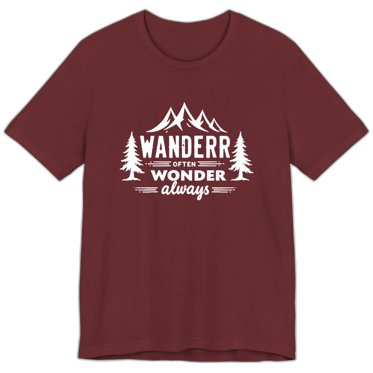 Wander Often Wonder Always Premium T-Shirt in Heather Cardinal