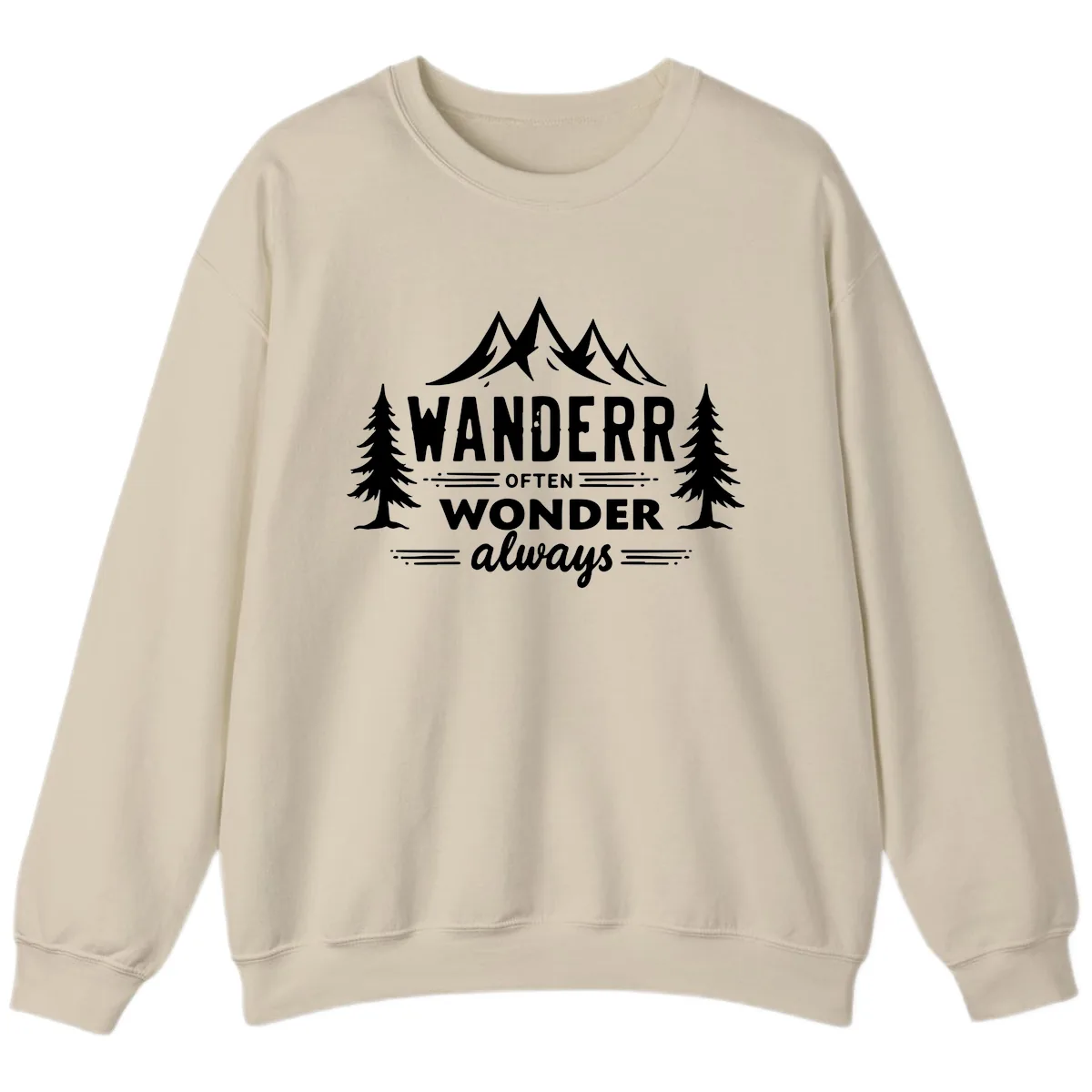 Wander Often Wonder Always Sweatshirt in Sand
