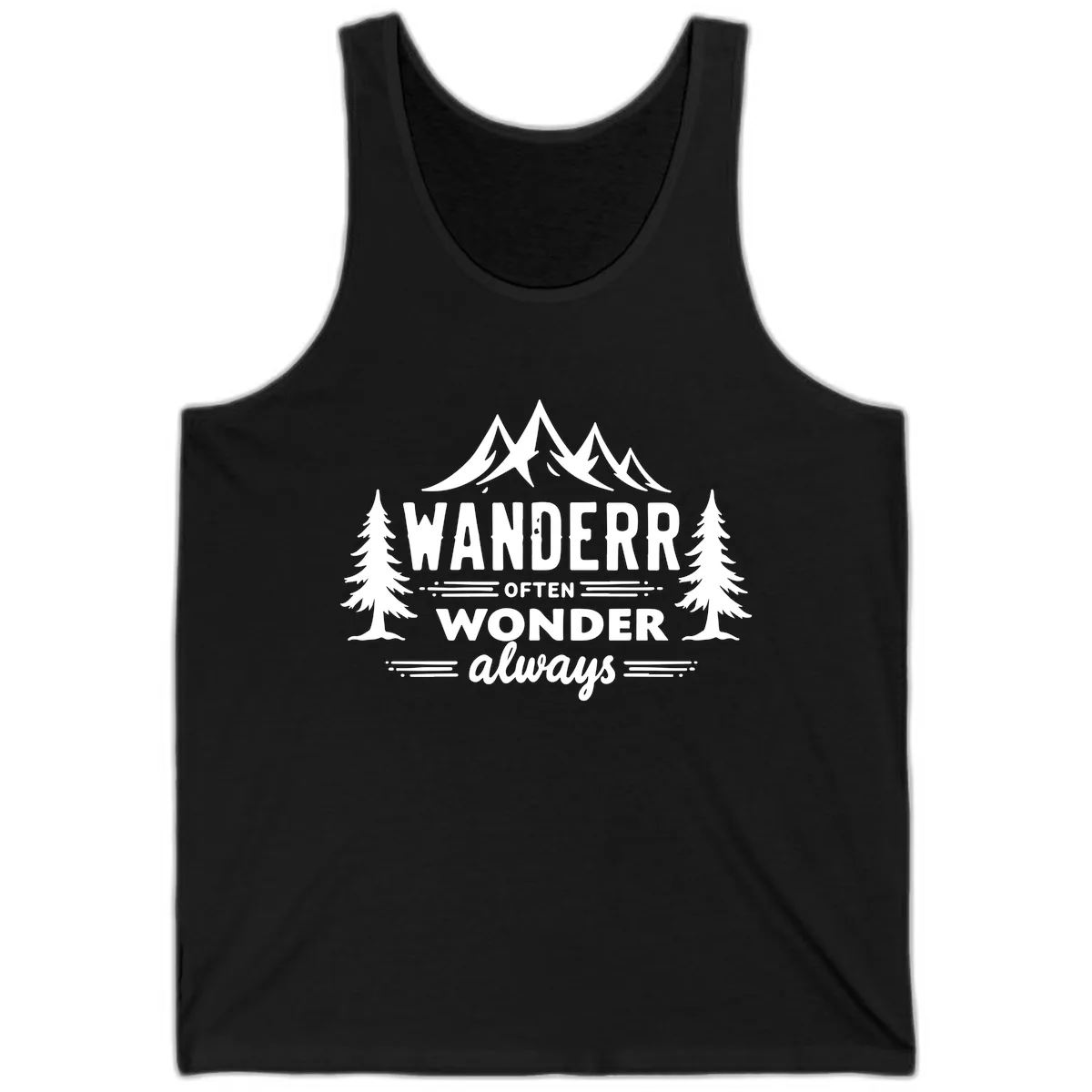 Wander Often Wonder Always Tank in Black