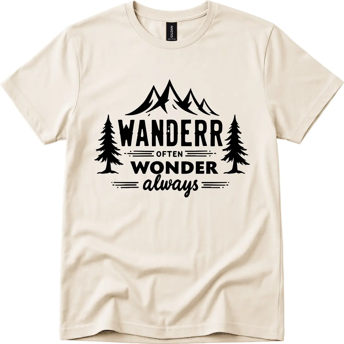 Wander Often Wonder Always T-Shirt in Natural