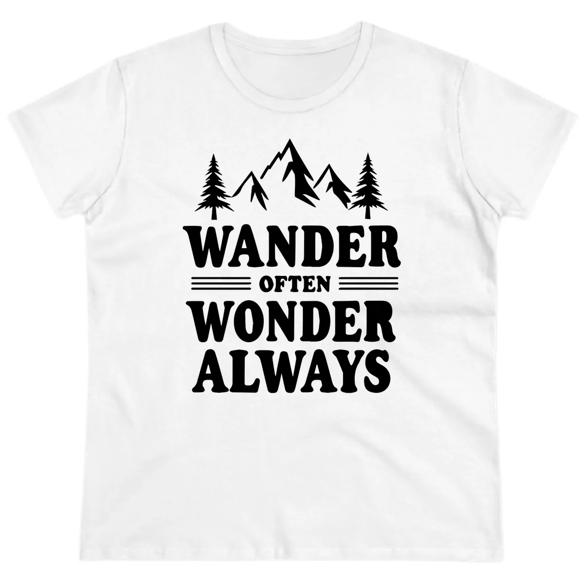 Wander Often Wonder Always Ladies Tee in White