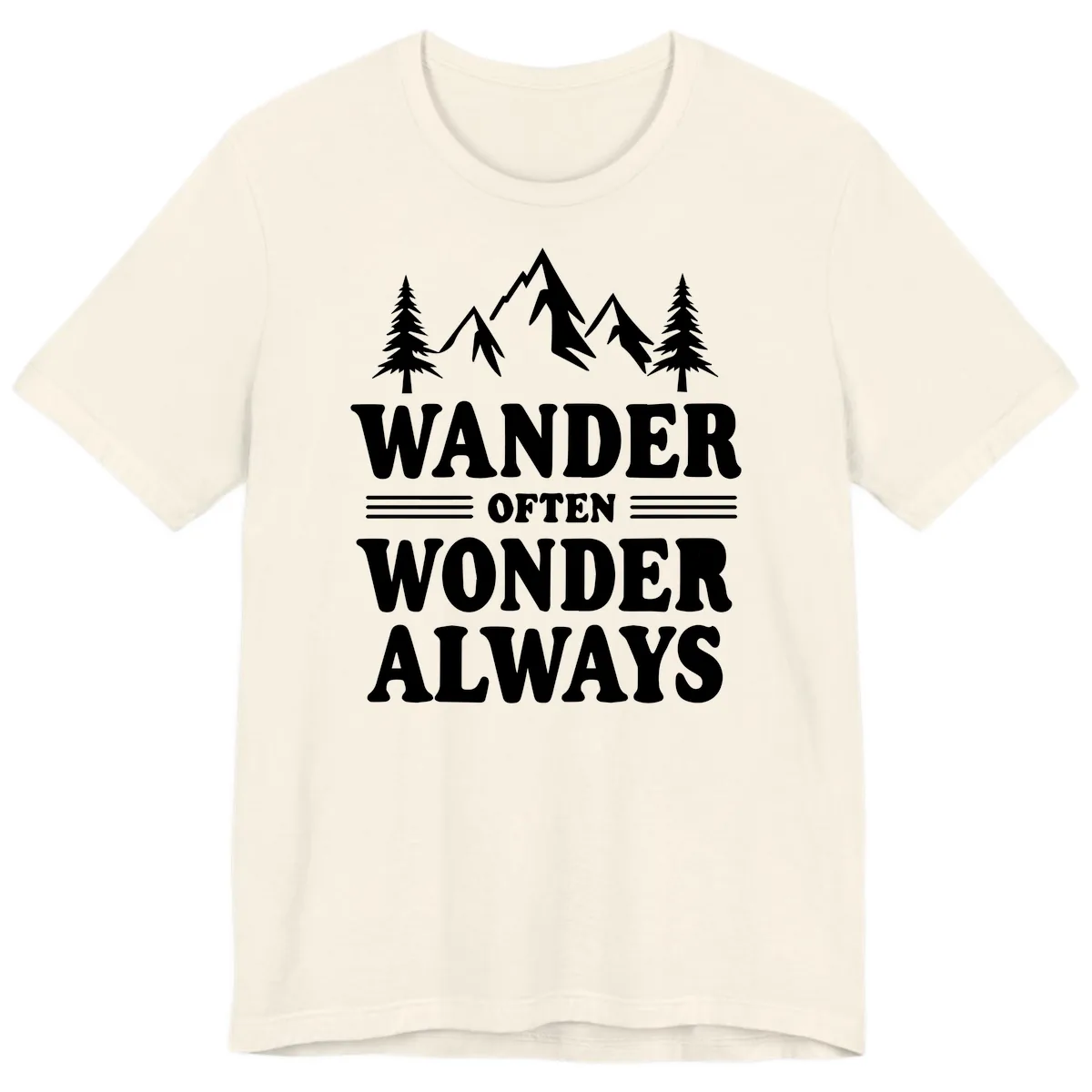 Wander Often Wonder Always Premium T-Shirt in Natural