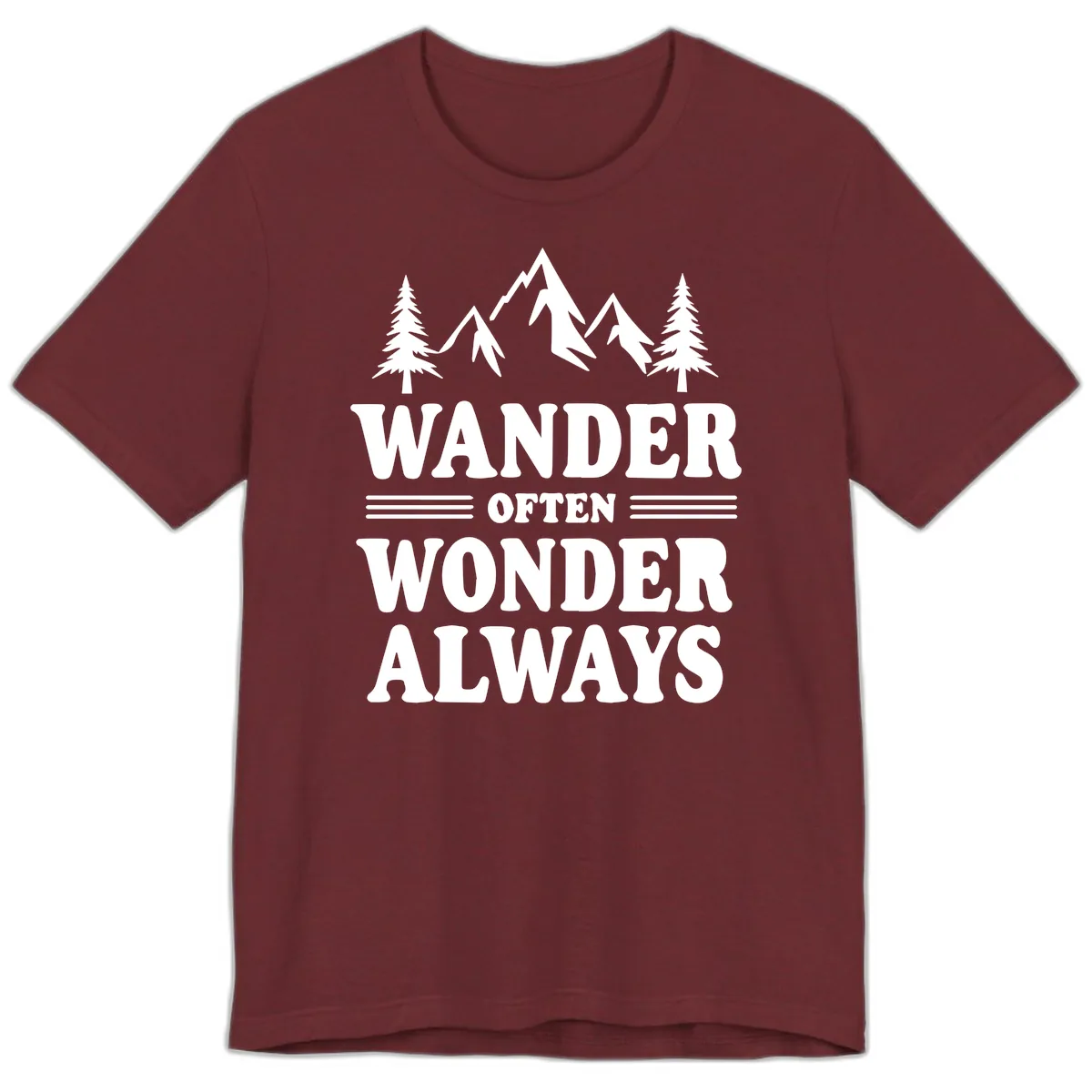 Wander Often Wonder Always Premium T-Shirt in Heather Cardinal