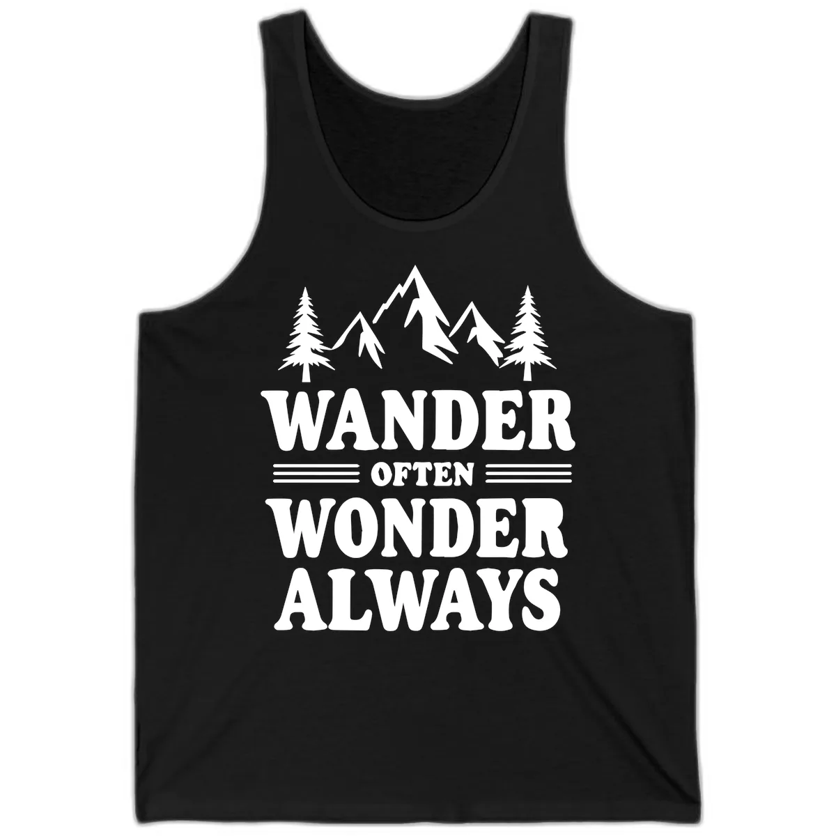 Wander Often Wonder Always Tank in Black
