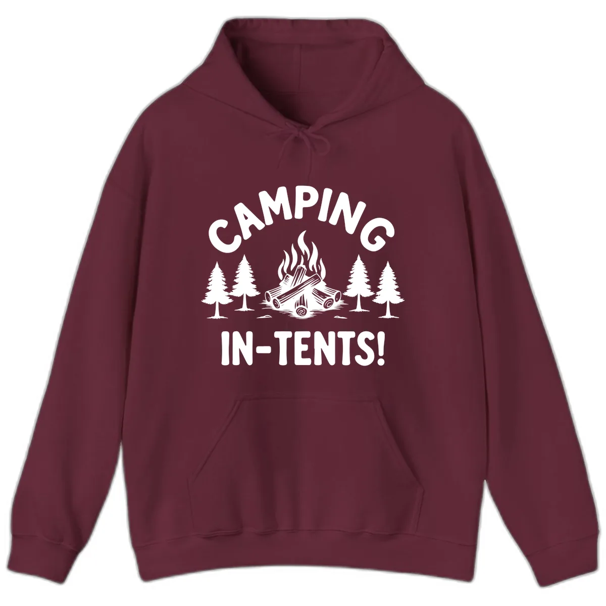 Camping In Tents Hoodie in Maroon