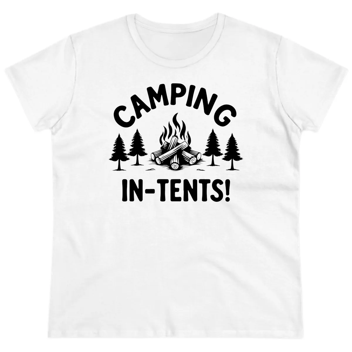 Camping In Tents Ladies Tee in White