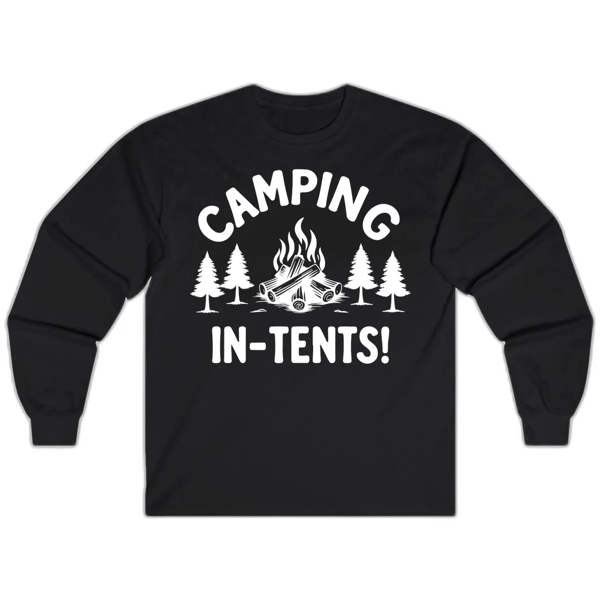 Camping In Tents Long Sleeve in Black