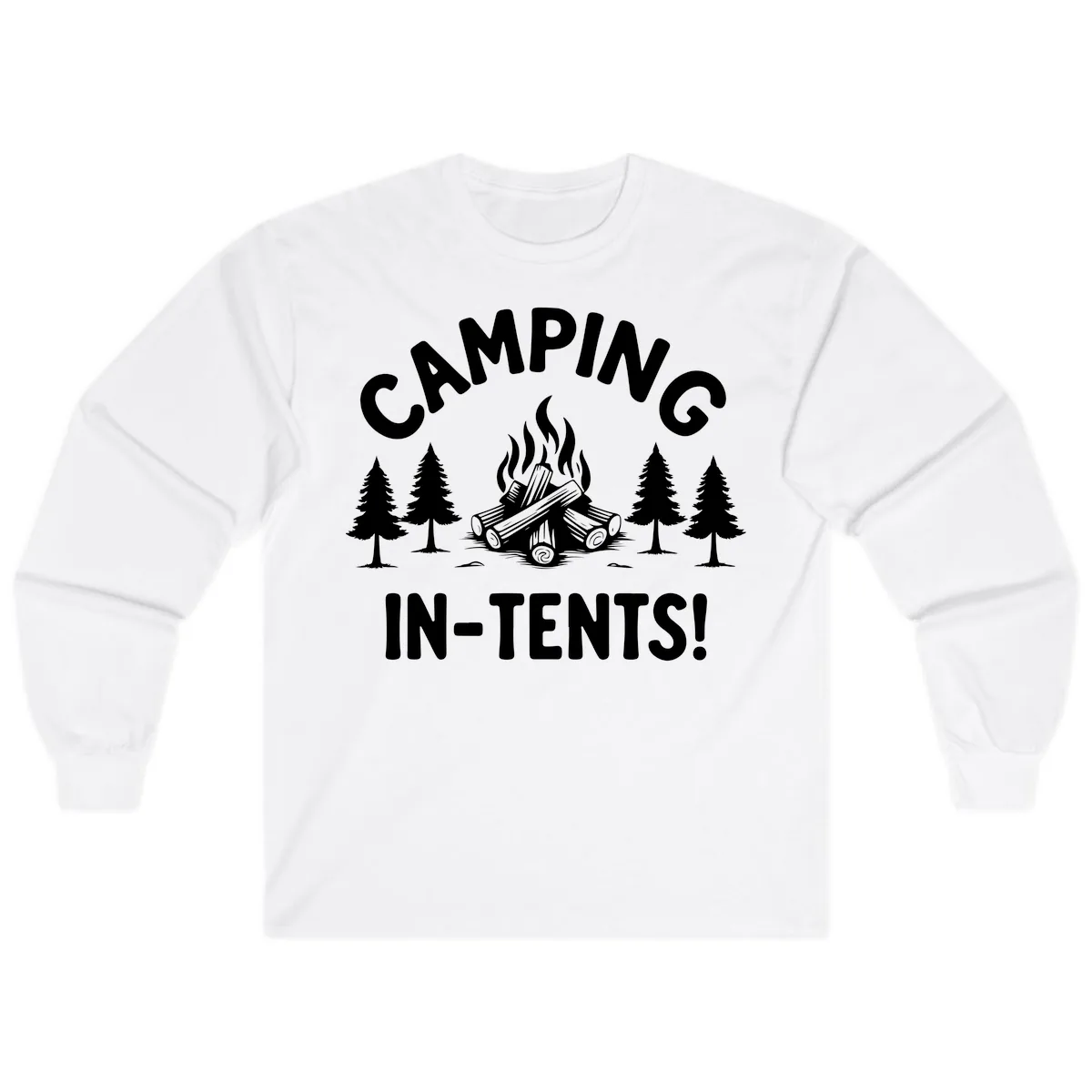 Camping In Tents Long Sleeve in White