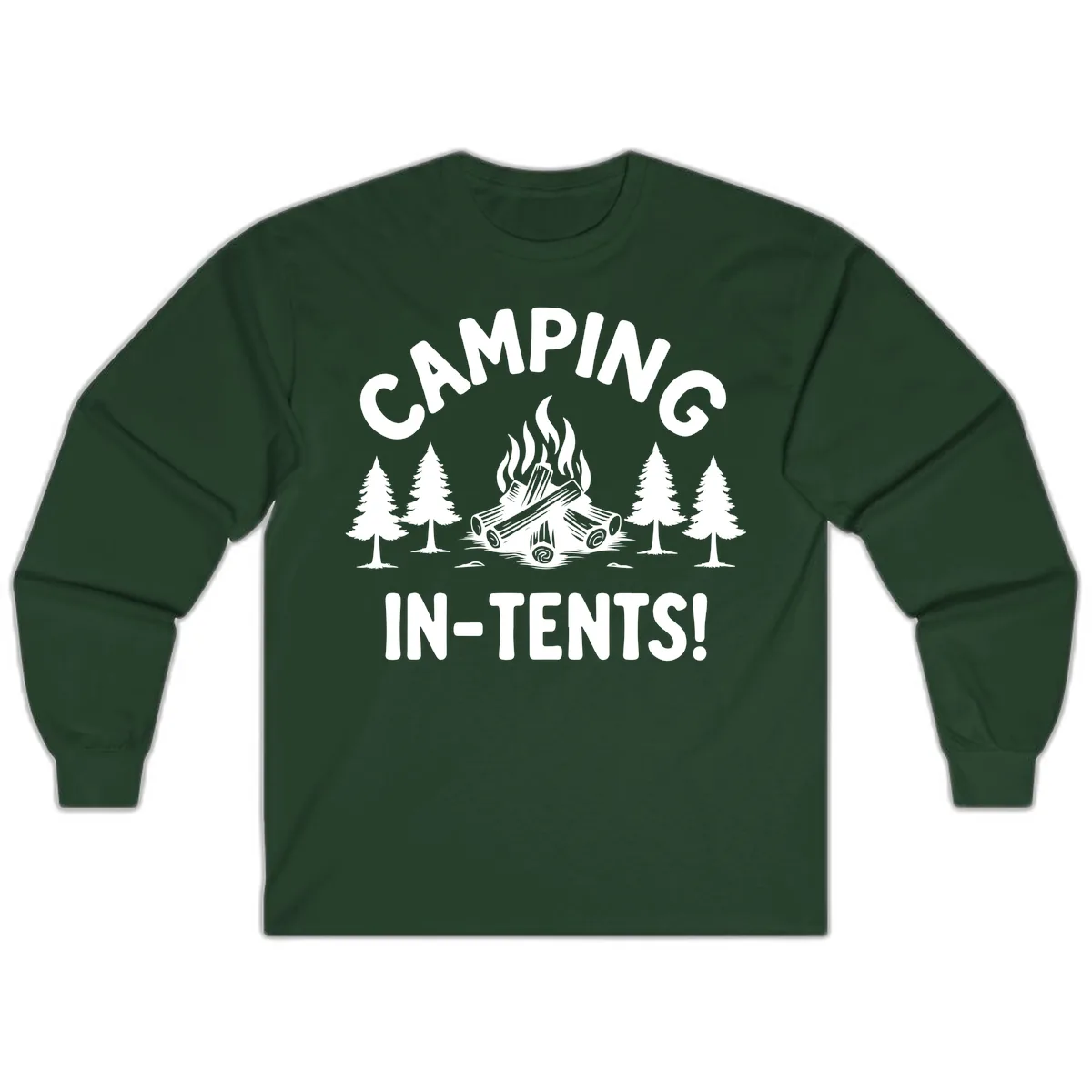Camping In Tents Long Sleeve in Forest Green