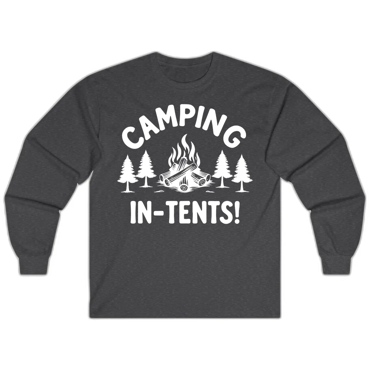 Camping In Tents Long Sleeve in Dark Heather