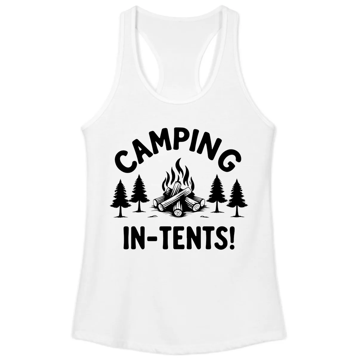 Camping In Tents Ladies Tank in White